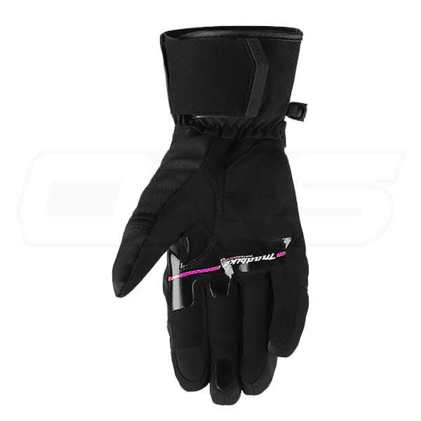 Guantes para moto largos madbike mad65 mujer con protecciones touch invierno negro rosa