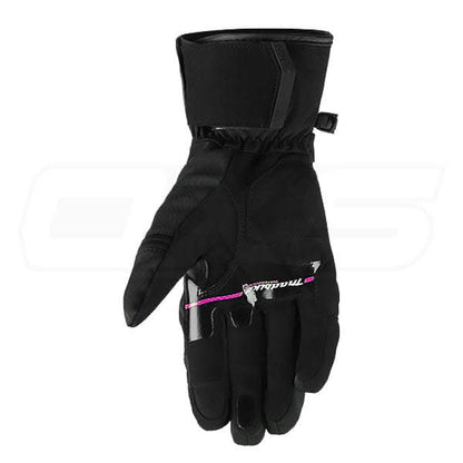 Guantes para moto largos madbike mad65 mujer con protecciones touch invierno negro rosa